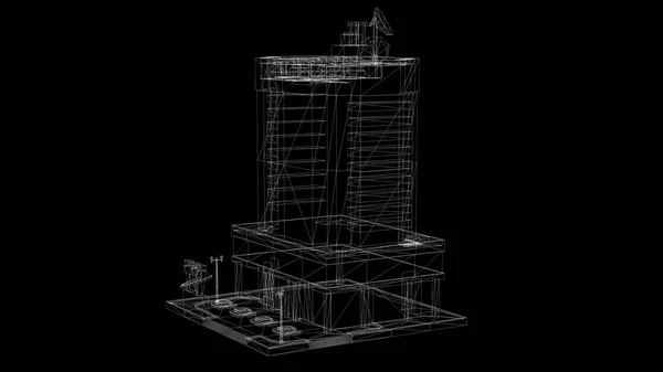 Arrière Plan Architecture Abstraite Plan Maison Modèle Cadre Fil Construction — Photo