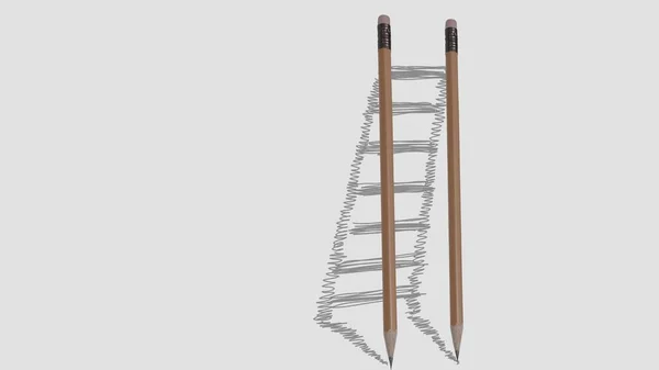 Potlood Ladder Succes Creatief Concept — Stockfoto