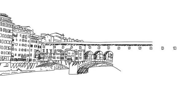 Florens City Outline Handgezeichnete Skizze — Stockfoto