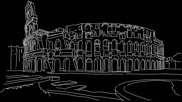 Roma City Outline Animation Handgezeichnete Skizze — Stockfoto