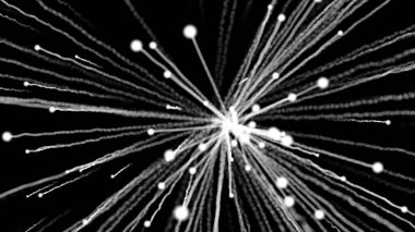 Gri parçacıklar patladıktan sonra uçar