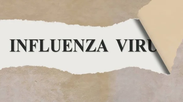 Concepto Papel Desgarrado Con Palabras Virus Influenza — Foto de Stock