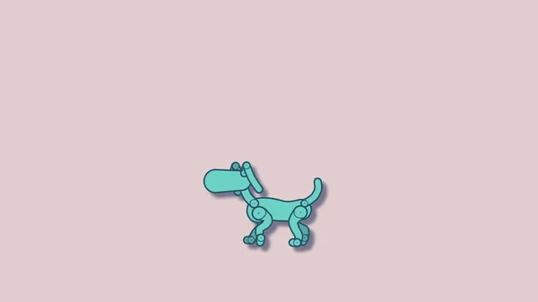 Cartoon Illustration Walking Dog — Stock Photo, Image