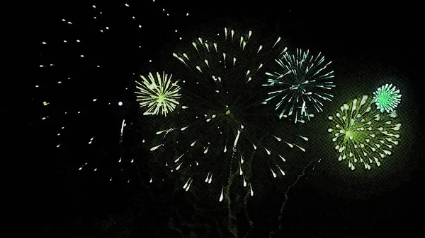 Efecto Dibujos Animados Fuegos Artificiales — Foto de Stock