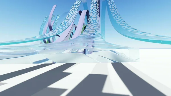 3D illustration - Abstract Architecture. Concept of organic architecture.