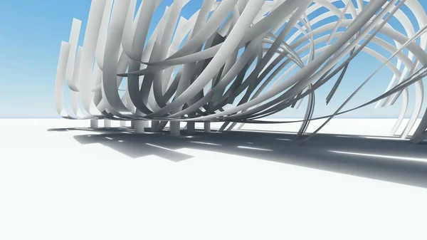 Ilustracja Architektura Abstrakcyjna Koncepcja Architektury Organicznej Konstrukcji Dźwigarów — Zdjęcie stockowe