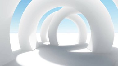 3D illüstrasyon - Soyut Mimarlık. Organik mimari kavramı.