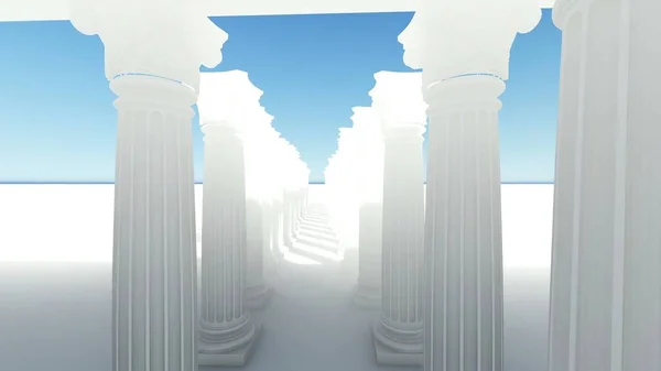 Illustration Classical White Greek Style Columns — Stock Photo, Image