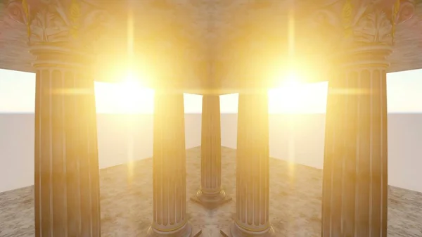 Illustration Classical White Greek Style Columns — Stock Photo, Image