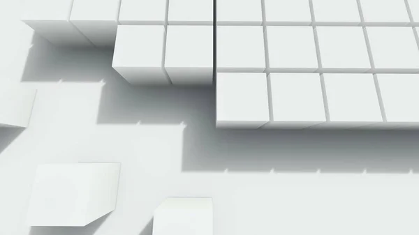 Ilustração Cubos Brancos Abstratos — Fotografia de Stock