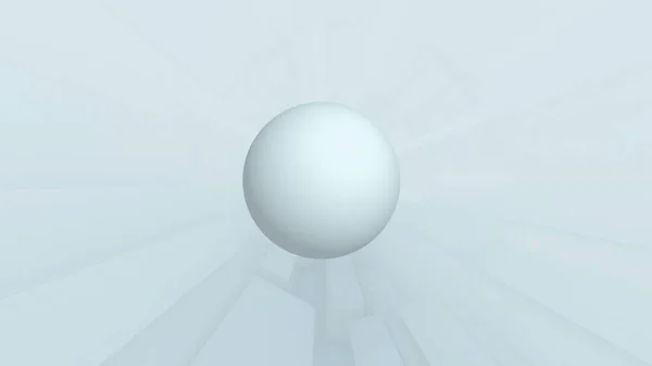 Εικονογράφηση Zooming Μέσα Από Λευκό Κύβο Σήραγγα Και Μπάλα Εικόνα Αρχείου