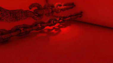  Zincir ve beton şeklinin 3 boyutlu çizimi