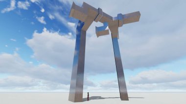 3D illüstrasyon - Soyut Mimarlık. Organik mimari kavramı.