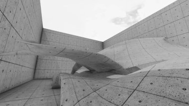 3 boyutlu illüstrasyon - soyut beton şalter