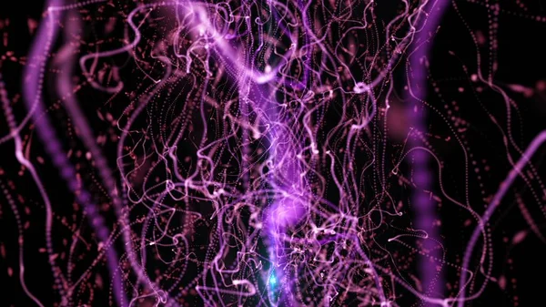 Illustration Background Twisted Particle Strings Optical Flare — Stock Photo, Image