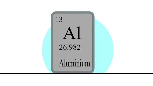 Ілюстрація Aluminium Елемент Періодичної Таблиці Менделєєвської Системи — стокове фото