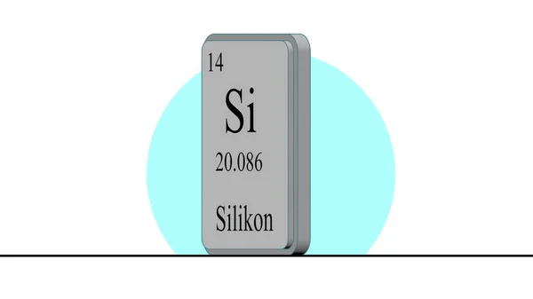 Illustrazione Silikon Elemento Della Tavola Periodica Della — Foto Stock