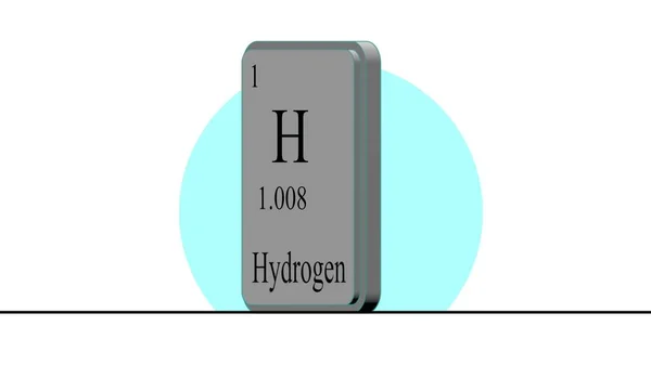 Ilustração Hidrogênio Elemento Tabela Periódica Sistema Mendeleev — Fotografia de Stock
