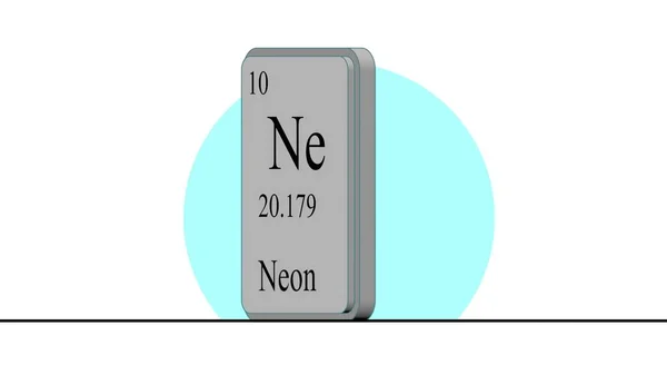 Boyutlu Illüstrasyon Neon Mendeleev Sisteminin Periyodik Tablosunun Ögesi — Stok fotoğraf