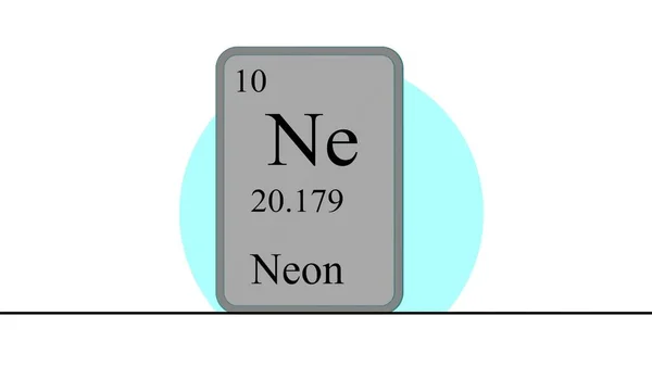 Ilustración Neón Elemento Tabla Periódica Del Sistema Mendeleev —  Fotos de Stock