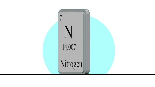Ilustrasi Nitrogen Elemen Tabel Periodik Dari Sistem Mendeleev — Stok Foto