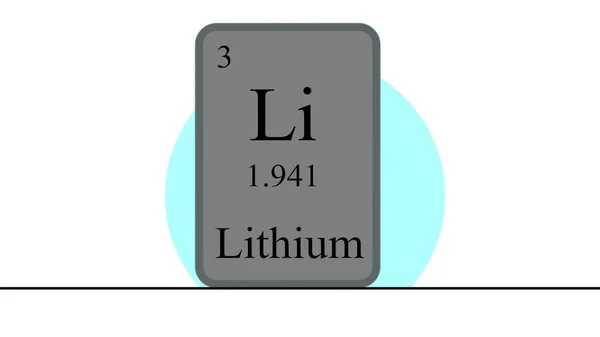 Illustration Litium Inslag Det Periodiska Systemet Mendelejev — Stockfoto
