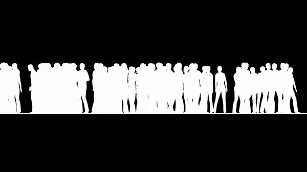 Illustration Πλήθος Ανθρώπων Στο Μαύρο Φόντο — Φωτογραφία Αρχείου