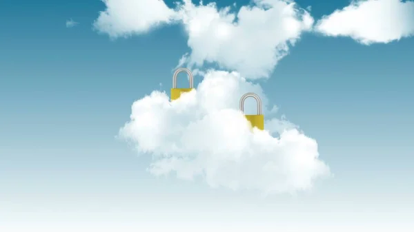 Illustrazione Private Cloud Lock — Foto Stock