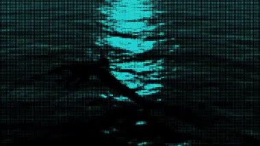 Üzerinden uçan Pterodactyl 'in 3D animasyonu yarım tonlu efektlerle bakın