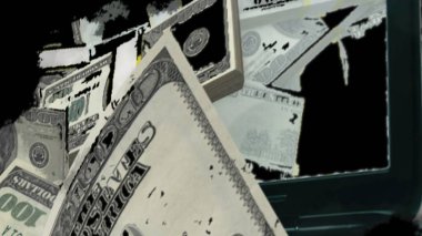 Bilgisayar monitöründen para akışının 3D illüstrasyonu