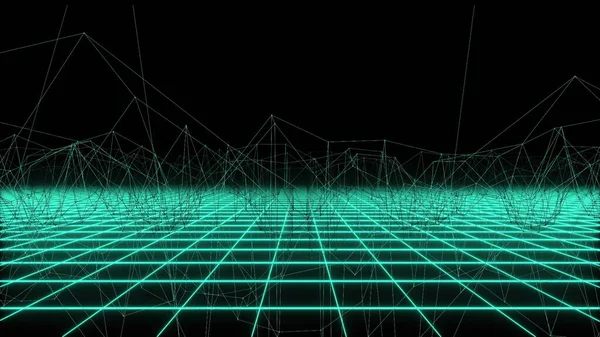 3D示例 飞越网格Sci — 图库照片