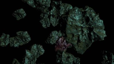 3d illüstrasyon - Yüksek Ayrıntılı Dönen Göktaşı 