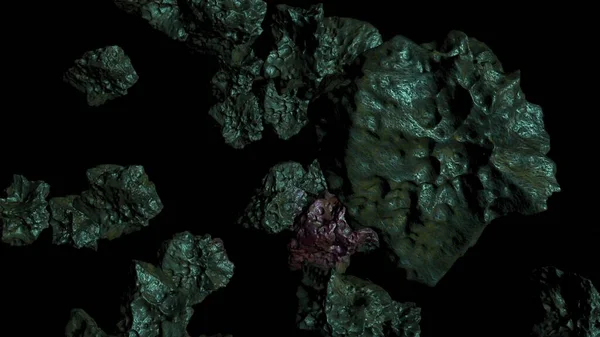 3d illüstrasyon - Yüksek Ayrıntılı Dönen Göktaşı 