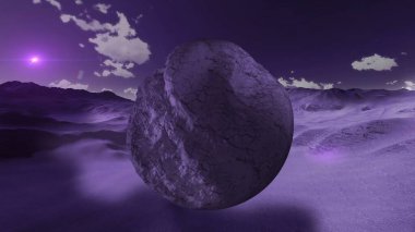 3D illüstrasyon - Ufo Uzaylı Gezegeni Üzerinde Uçuyor