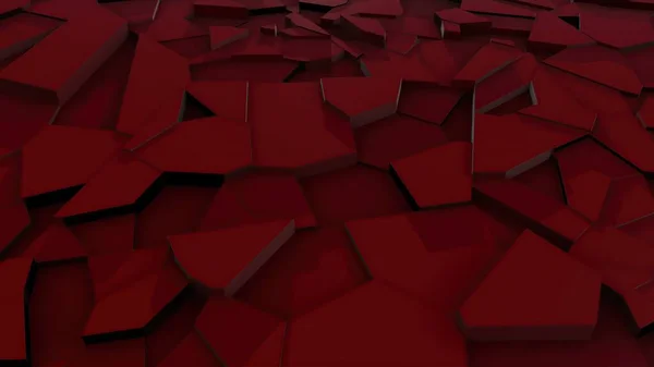 3Dイラスト Red Surface Fracture — ストック写真