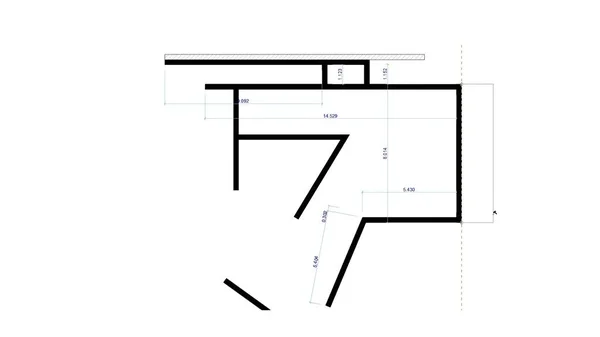 Εικονογράφηση Αφηρημένη Αρχιτεκτονική Φόντου House Plan — Φωτογραφία Αρχείου