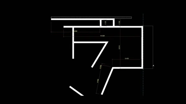 Illustration Arrière Plan Architectural Abstrait Plan Maison — Photo