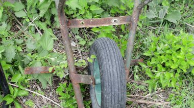 3D illüstrasyon - eski ve hasarlı Pushcart