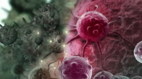 Ilustración Una Célula Cancerosa Dañada Desintegrante — Foto de Stock