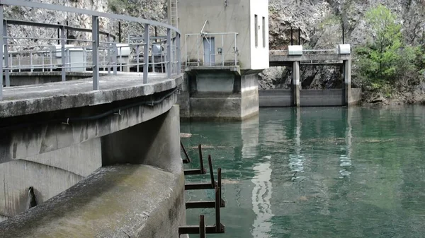 Illustration Ein Künstlicher Damm Einem Kleinen Fluss — Stockfoto