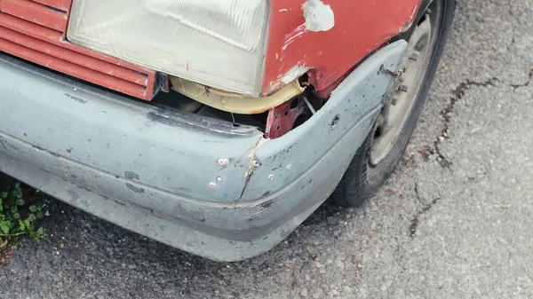 Illustratie Voorzijde Van Roestige Oude Vintage Auto — Stockfoto