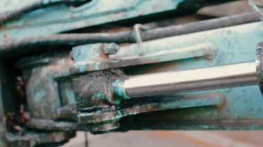 3D illüstrasyon - Eski Paslı ve Kirli Makine Parçalarını Kapat