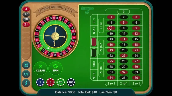 Illustration Spela Online Casino Gambling Roulette Wheel Game Den Digitala — Stockfoto