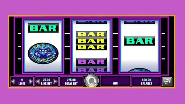 Illustrazione Primo Piano Gioca Gioco Slot Machine — Foto Stock