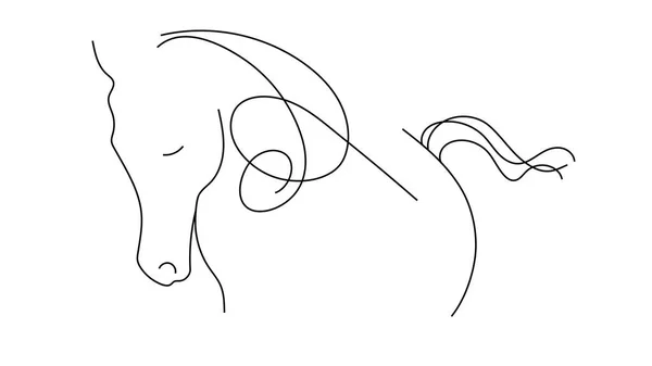 Illustrazione Disegno Contorno Cavallo Sfondo Bianco — Foto Stock