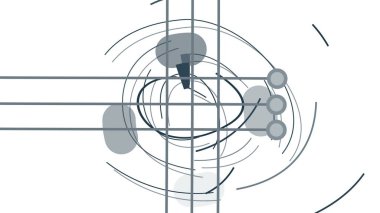 3d illüstrasyon - Düz Soyut Geometrik Teknoloji 