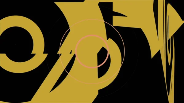 Abbildung Flache Gelbe Abstrakte Geometrische Technik — Stockfoto