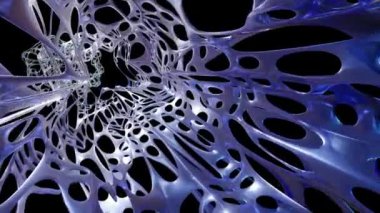 Modern bilim kurgu arka planı olarak kullanılan soyut kablo organik şekil - 3D animasyon