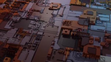 Futuristic virtual CPU processor on cryptography concept. Abstract Big data visualization animation, transfer, binary code, digit Data technology