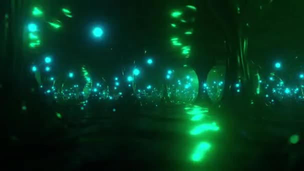 Полет Абстрактном Высокотехнологичном Научно Фантастическом Тоннеле Колоннами — стоковое видео